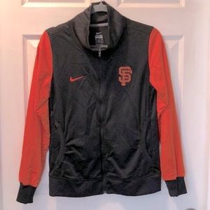 SF Giants Nike sporty zip up, M / Medium, black and orange